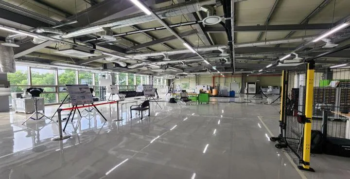 The test hall at the KTL Robot Testing and Certification Center